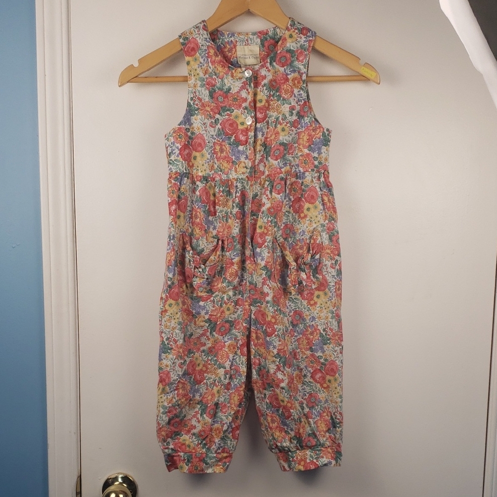 Laura Ashley Vintage Playsuit  5 years Old Girl summer cotton 1980s